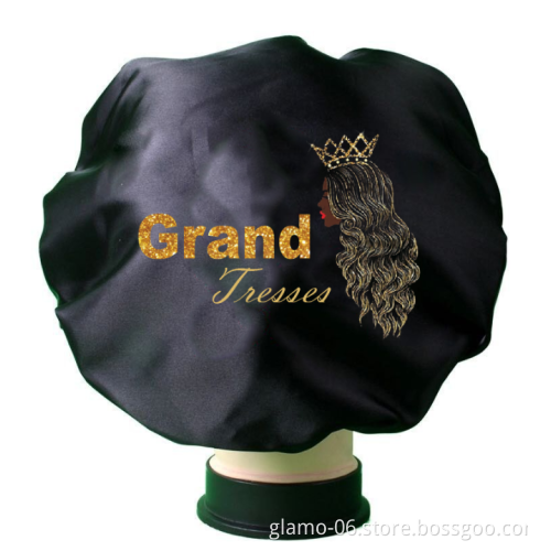 Low MOQ  women hair accessories satin silk bonnet with custom logo